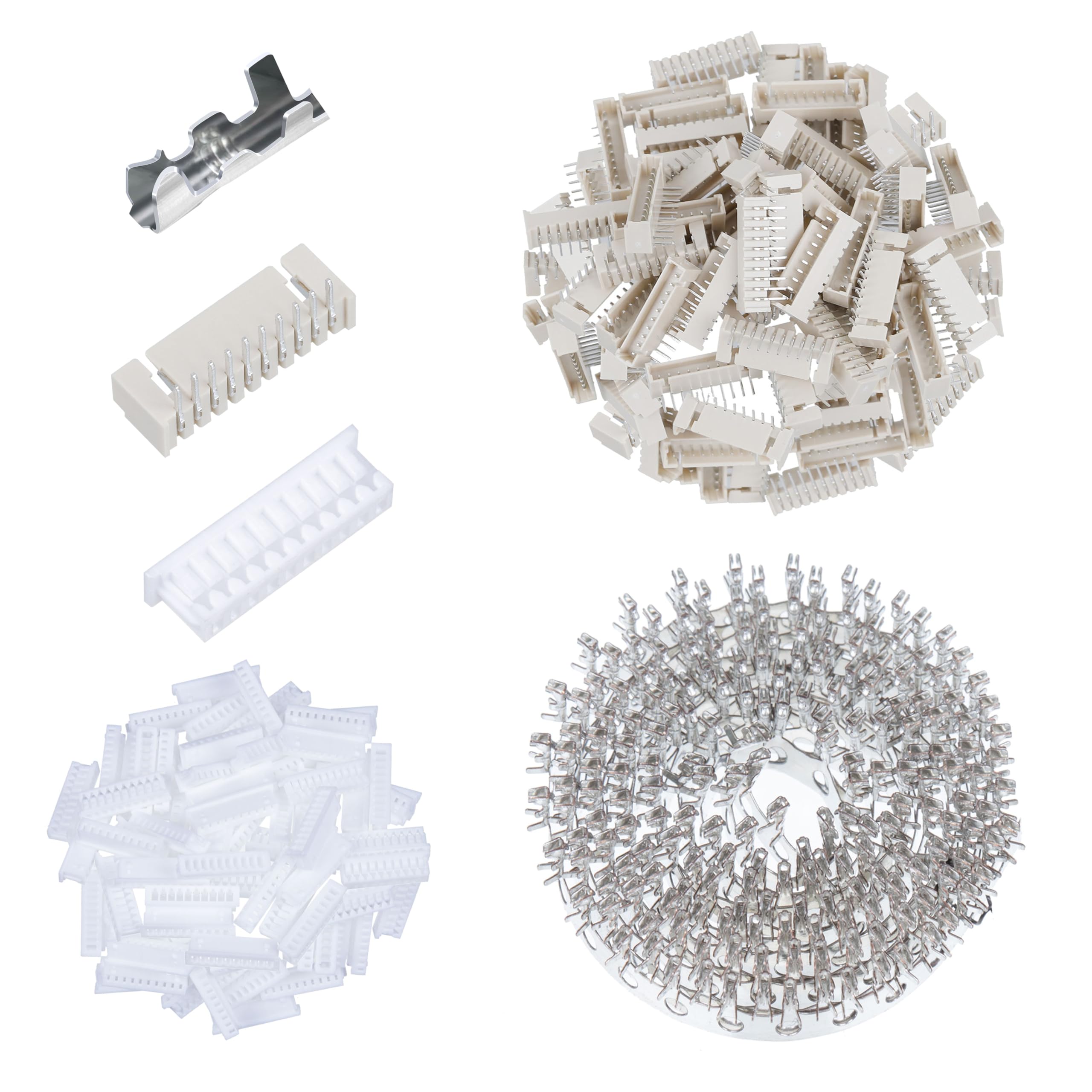 CQRobot 50 Sets/600 Pieces 1.25mm Pitch 10-Pin Electronic Wire-to-Board Connector Adapter Cable Assembly SMD Male Plugs, Female Sockets Housing and Crimp Terminal Kit Compatible with Molex Picoblade.