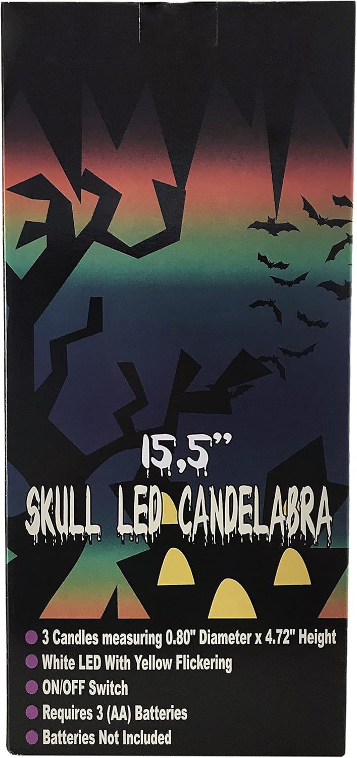 KINREX LED Candelabra Halloween Decoration - Candelabra Plastic Indoor Party Decor - Measures 15.5 inches: Home & Kitchen