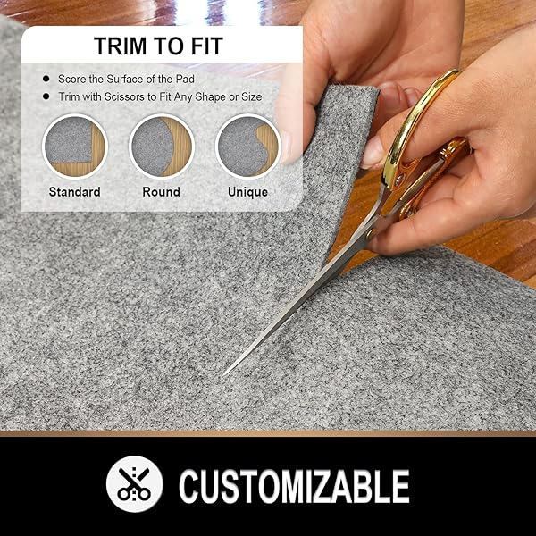 TREETONE RUG PAD – 4′ X 6′ – 1/8″ THICK – DUAL SURFACE FELT + RUBBER GRIPPER – LUXURIOUS CUSHIONED RUG PAD – SAFE FOR ALL FLOORS AND FINISHES INCLUDING HARDWOODS