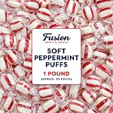 Soft Peppermint Puff Candy, 1 Pound Bag, Individually Wrapped | About 90 Pieces, Soft Mints, Peppermint Puffs, After Dinner Mints, Office Mints, Classic Holiday Candies