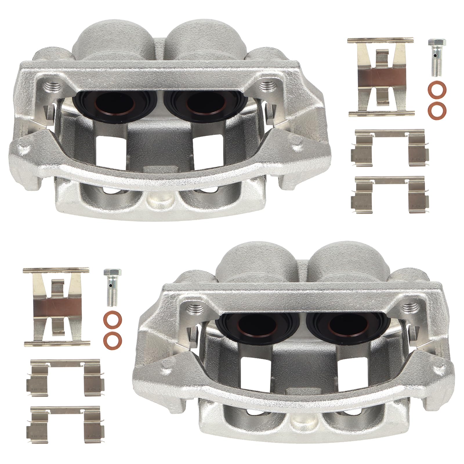Autoround 18B4751 18B4750 Front Brake Caliper Kit w/Bracket Fit for Ford F-150 1999-2003 / F-150 Her