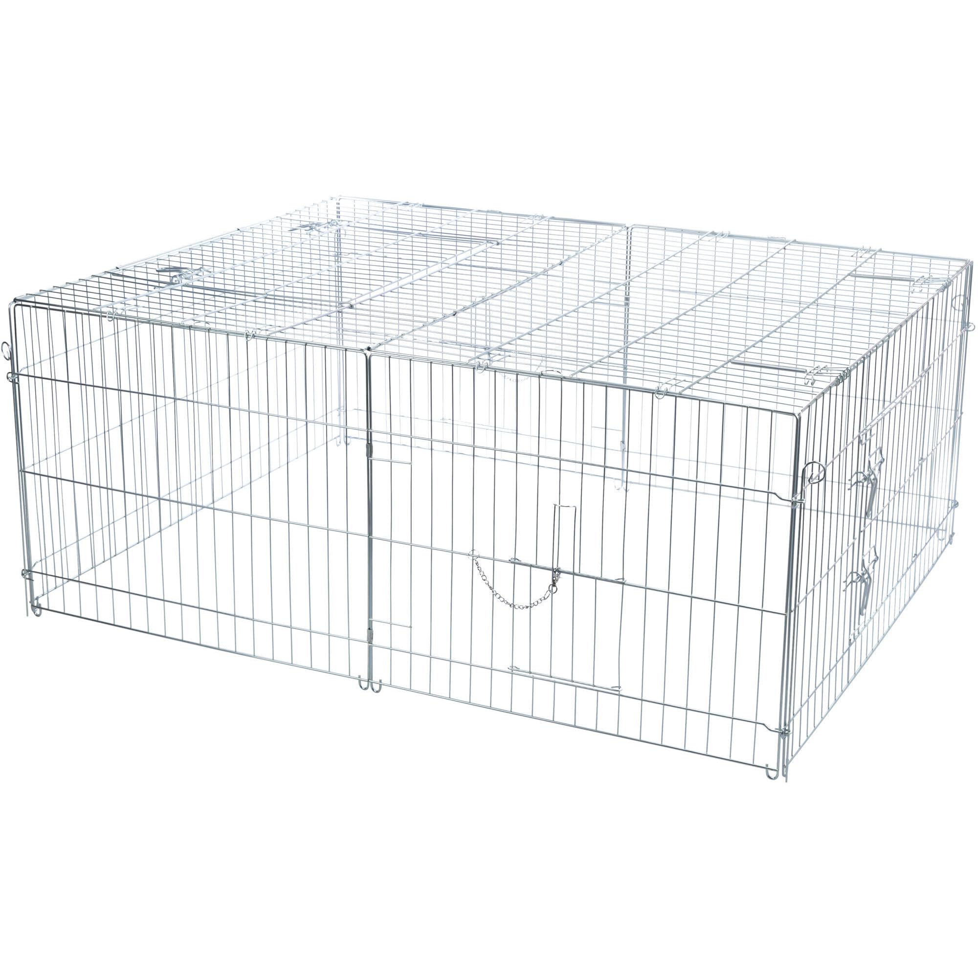 Galvanised Rabbit / Guines Pig Enclosure with Roof 144x116x58cm