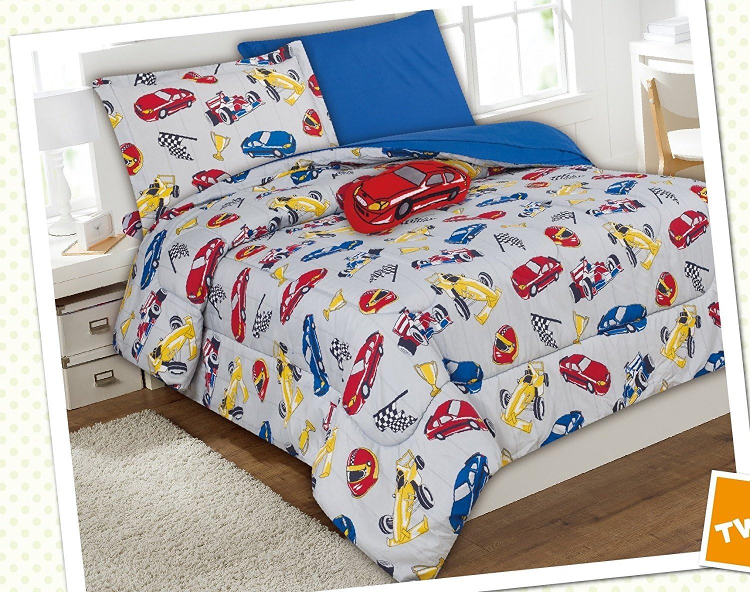 Amazon Com Wpm Race Car Red Blue Print Bedding Set Choose From