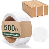 Gilprop Banding Strapping, Pallet Strapping, Packaging Coil, 492' Length1/2 Width, Box Packing Tool Kit, Poly Plastic Packaging Tool and 100 Pcs Plastic Buckles(White)