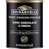 Ghirardelli Dark Chocolate & Cocoa - Sweet Ground Powder, Beverage and Baking Mix, 3lb Can