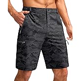 G Gradual Mens Hiking Cargo Shorts with 4 Zipper Pockets 9" Quick Dry Lightweight Casual Work Shorts for Men Golf Fishing