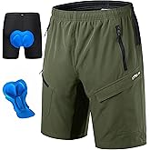 Men's Mountain Bike Shorts 3D Padded Baggy Bicycle Riding Cycling Shorts Quick Dry Lightweight Biking Shorts