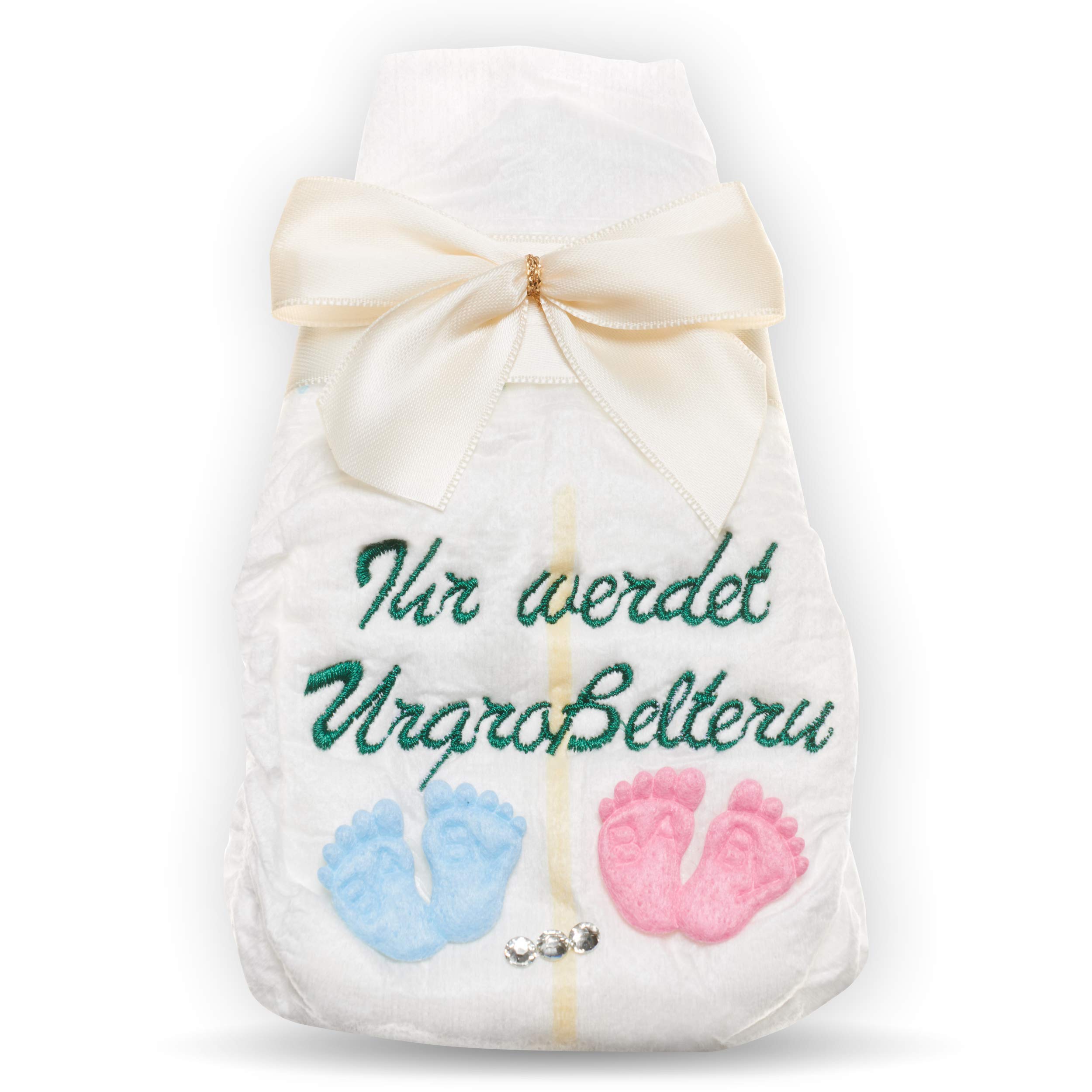 You Will be Great Grandparents, tanjo Embroidered Nappy, Cream, Pregnancy Announce Great Grandparents, Pregnancy Announce Uroma Uropa, You Will be Great Grandparents Gifts