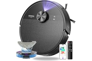 MONSGA Robot Vacuums and Mop, 7000Pa Robotic Vacuum with Lidar Navigation, 180mins Runtime, Tangle-Free Robot Mop, 5 Editable