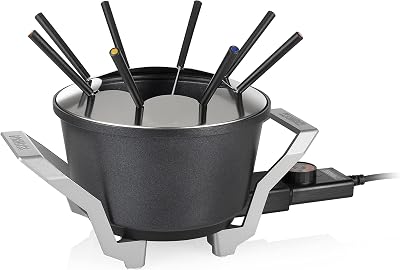 Princess 173100 Bamboo Fondue Set Premium Cast Aluminium 1.5L 8 Person