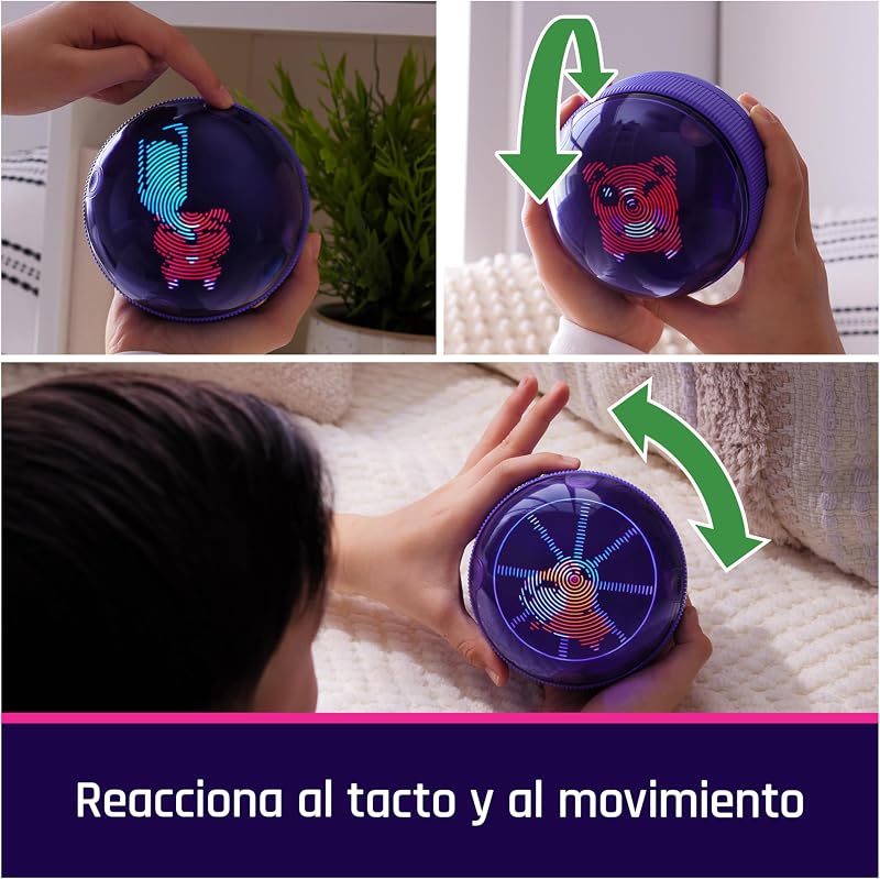 BIZTEE - Digital Hamster Ball Pet - Virtual Pet com 20 Hamsters - Pet interativo que rola e reage ao toque com interações e sons - 6072283 - Brinquedos para Crianças 5 Anos +
