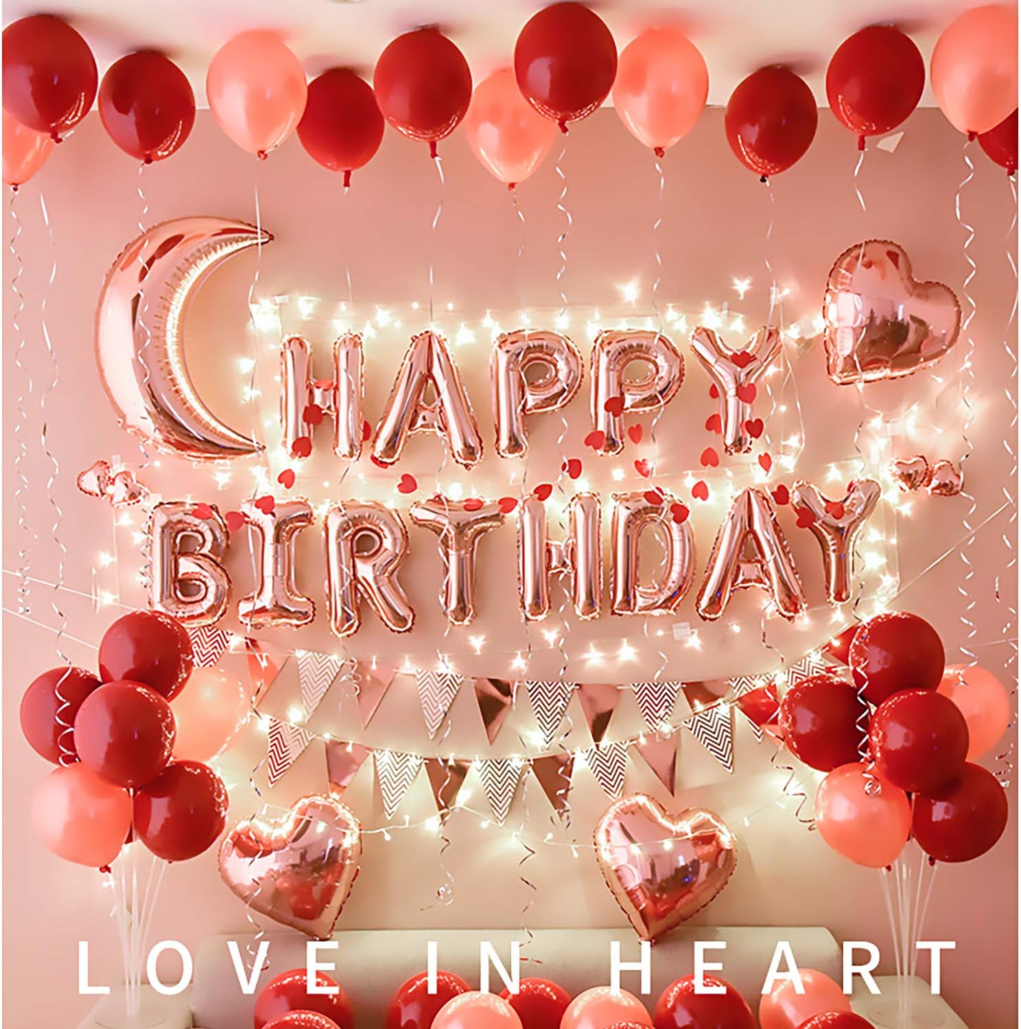 lala Pink 26 Balloon Letters in Gold,16 inch Aluminiumfolie Balloons for Anniversary Birthday Christmas Wedding New Year Banquet Decoration,Rose Gold - Image 3