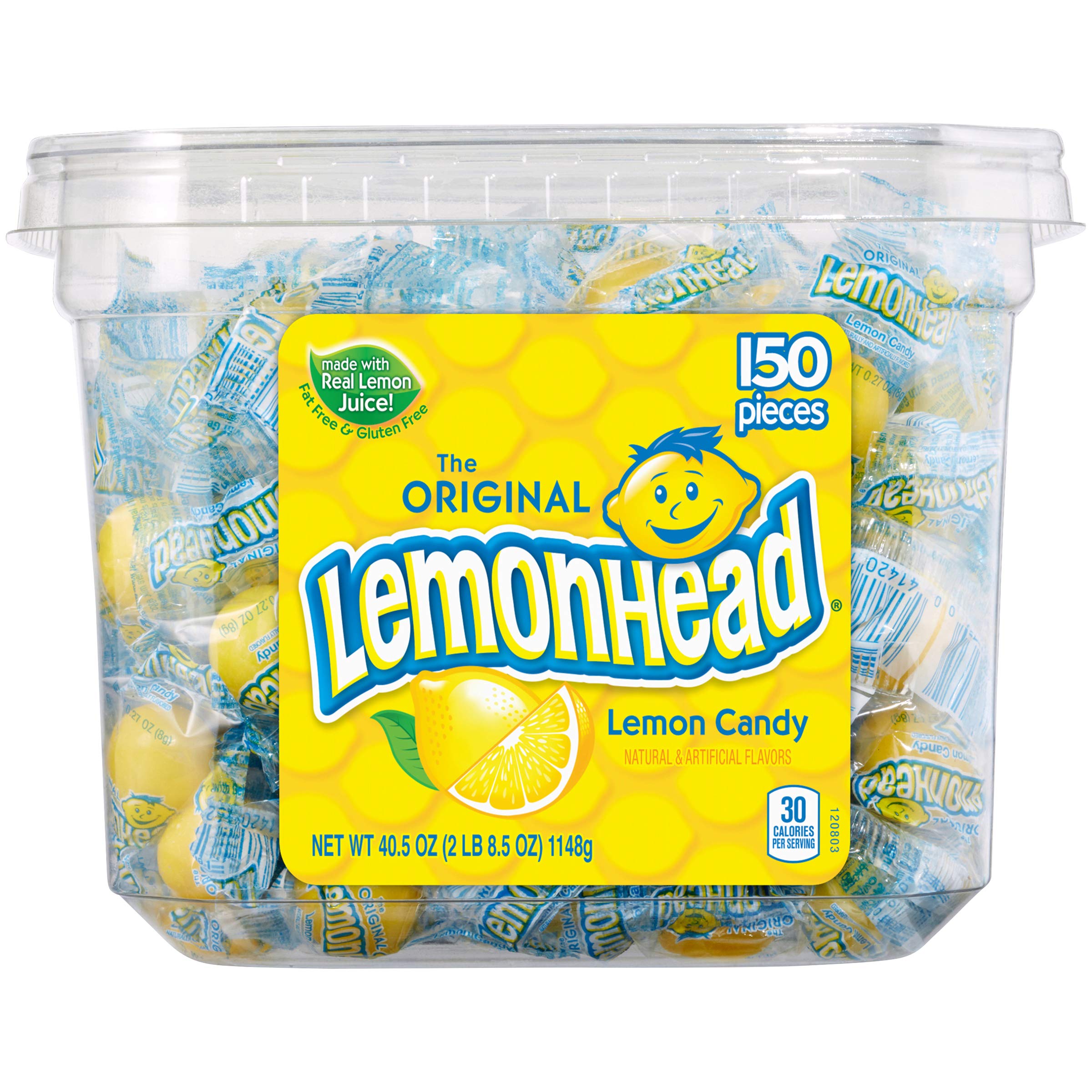 Photo 1 of Lemonhead Hard Lemon Candy, Summer Candy, Individually Wrapped, 150 Count Tub (Pack of 4)