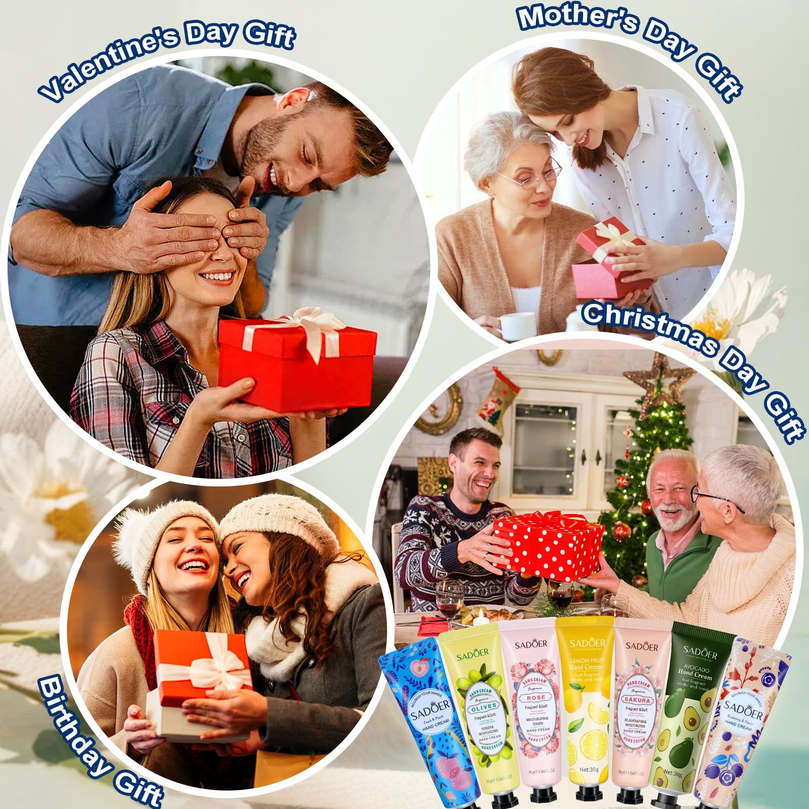 Hand Cream Gifts Set For Women, 14 Pack Natural Plant Fragrance Mini Hand Lotion For Dry Cracked Hands, Travel Size Hand Care Moisturizing Hand Cream Bulk Gift Set For Mom Girlfriend Girls Her