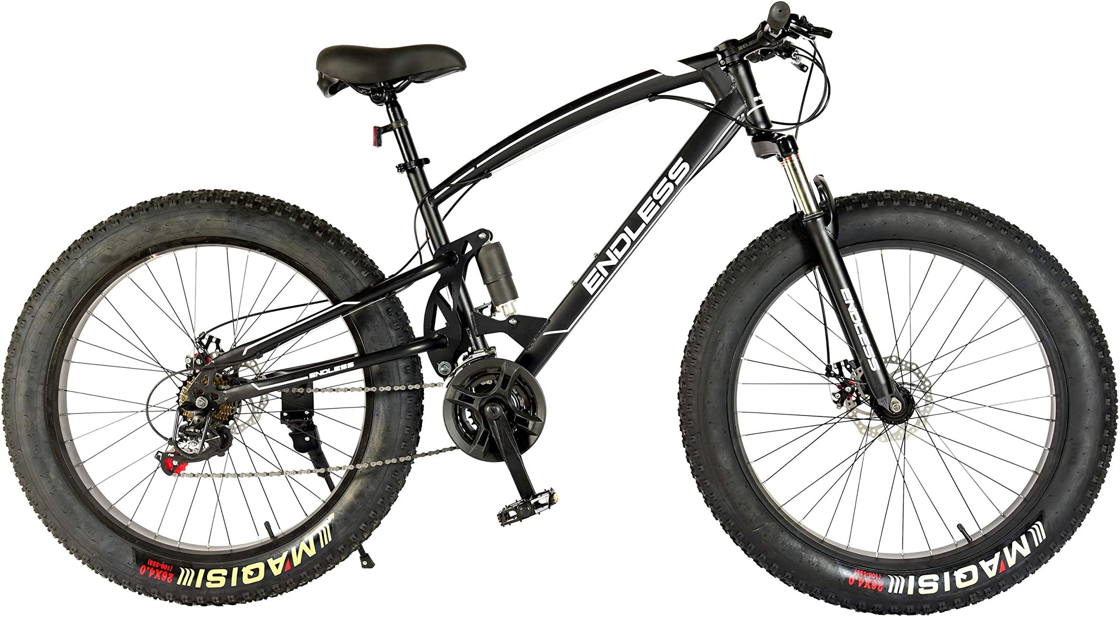 Endless 26T Fat Tyre Double Suspension Mountain Bike (Mat Black)