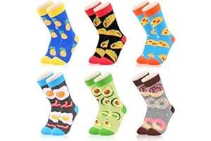 Dsia Zamur Kids Boys Girls Crew Socks 4-6 Pack + Gift Box, Novelty Funky Colorful Toddler Calf Socks for Teens