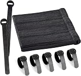 Armiz 100 x Reusable Cable Straps Black Adjustable Hook & Loop 12mm x 150mm