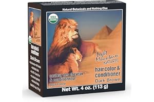 Light Mountain Henna Hair Color & Conditioner - Dark Brown Hair Dye for Men/Women, Organic Henna Leaf Powder and Botanicals, Chemical-Free, Semi-Permanent Hair Color, 4 Oz