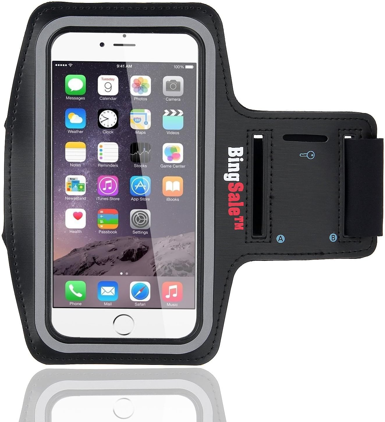 Samsung Galaxy S6 / S6 Edge Armband, Bingsale Black Adjustable Reflective Sports Gym Running Armband Case Cover Holder for Jogging Exercise for Samsung Galaxy S6 / S6 Edge (Samsung Galaxy S6 / S6 Edge)