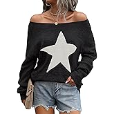 Blooming Jelly Women's Off The Shoulder Sweaters Cute Fall Tunic Tops Knitted Pullover Sweater