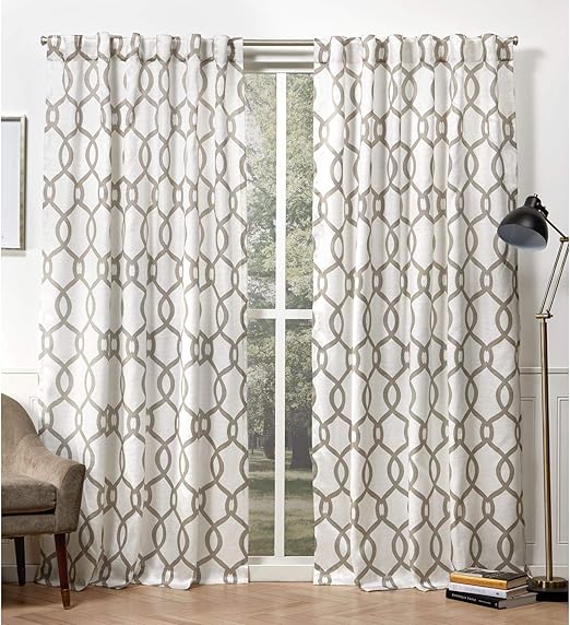 Amazon Com Exclusive Home Curtains Kochi Linen Blend Hidden Tab