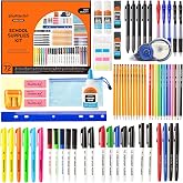 Shuttle Art 71 Pack School Supplies Kit, Back to School Supplies for Teachers, Middle High Schools, College School Supply with Highlighters, Pencils, Gel Pens, Dry Erase Markers, Felt Tip Pens, Glue