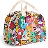 Dawuyu Insulated Lunch Box for Women and Men,Corduroy Lunch Bags for Work,Leakproof Adults Cooler Tote Bag for Offices,Picnic,Travel,Outdoor (Cat)