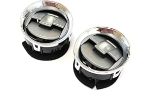 Red Hound Auto 2 Front Interior Dashboard Louvres Chrome AC Heater Air Vent Compatible with Ford F-150 F150 2009-2014