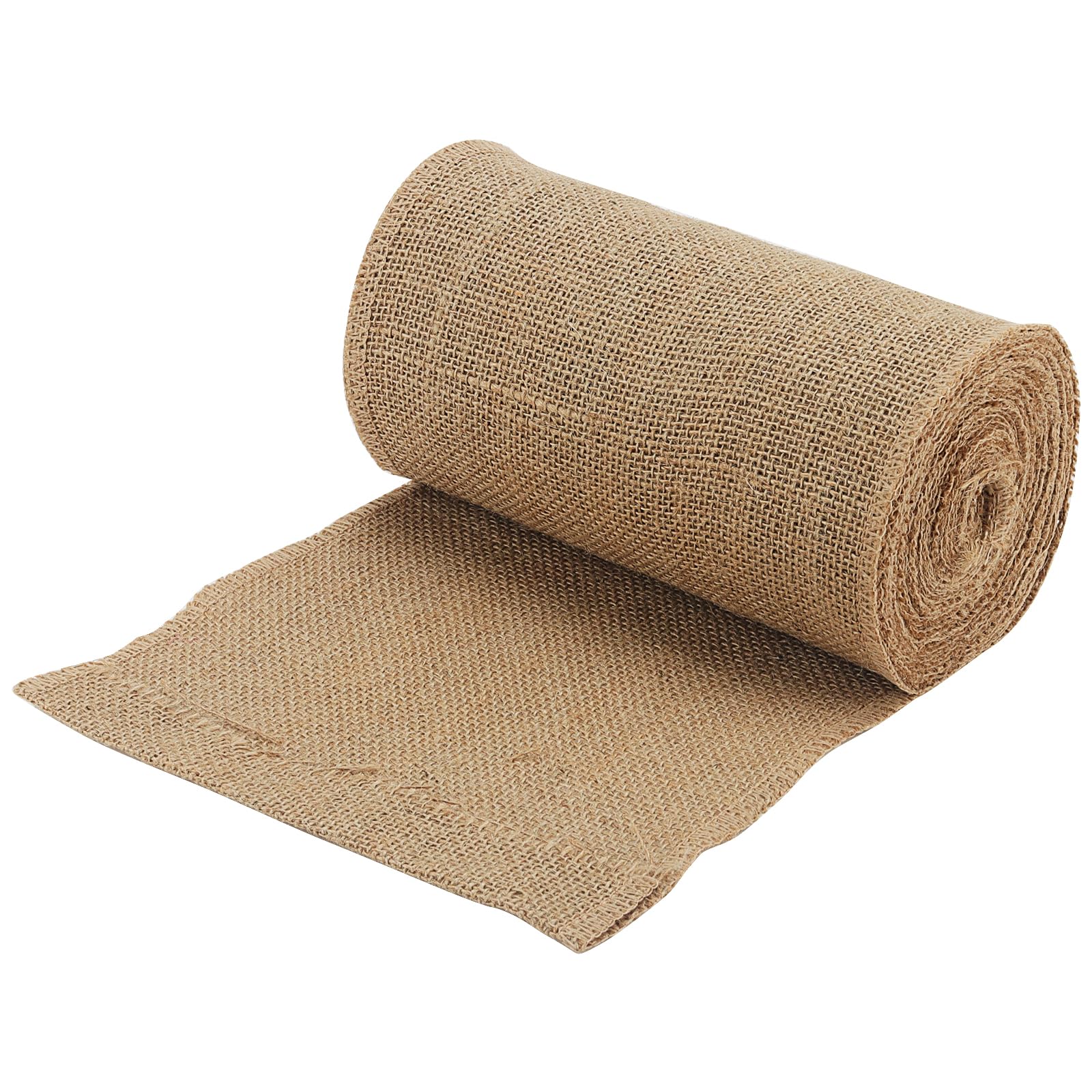 MAHIONG Hessian Roll, 20cm x 10m Hessian Table Runner, Burlap Fabric, Jute Fabric Roll for Crafting Wedding Party Table Decoration