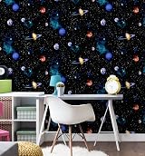 Arthouse Cosmos Space Planets Charcoal Wallpaper Teen Bedroom 3D Stars view 7