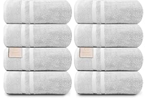 ORGANIX - SUSTAINABLE HEALTH SUPPLIES Organix Oversized 8 Piece Soft Bath Sheets Towels 550 GSM Cotton Bath Towels Extra Large 35"x70", Highly Absorbent & Quick Dry, Super Soft Hotel Quality Extra Large Bath Towels, Daily Use (White)