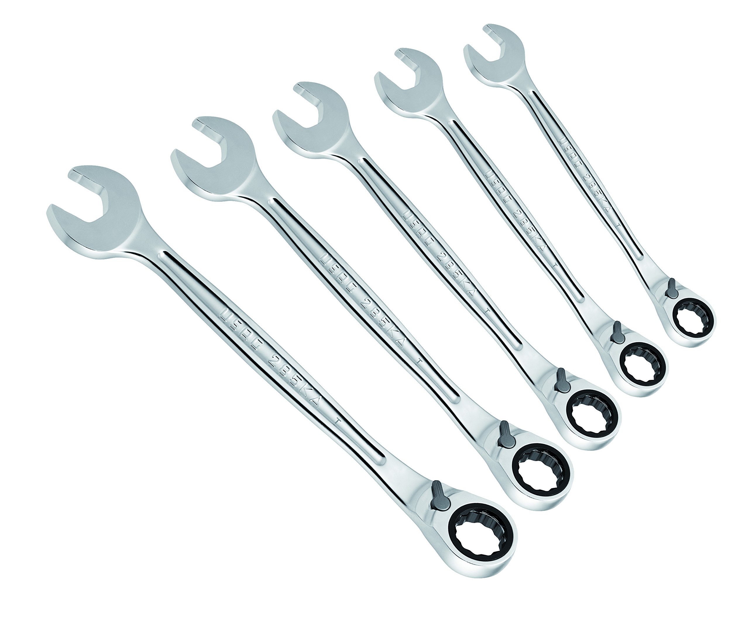USAG U02856074 - 285 KA/SE5 - Set of 5 reversible ratchet combination wrenches with locking ring