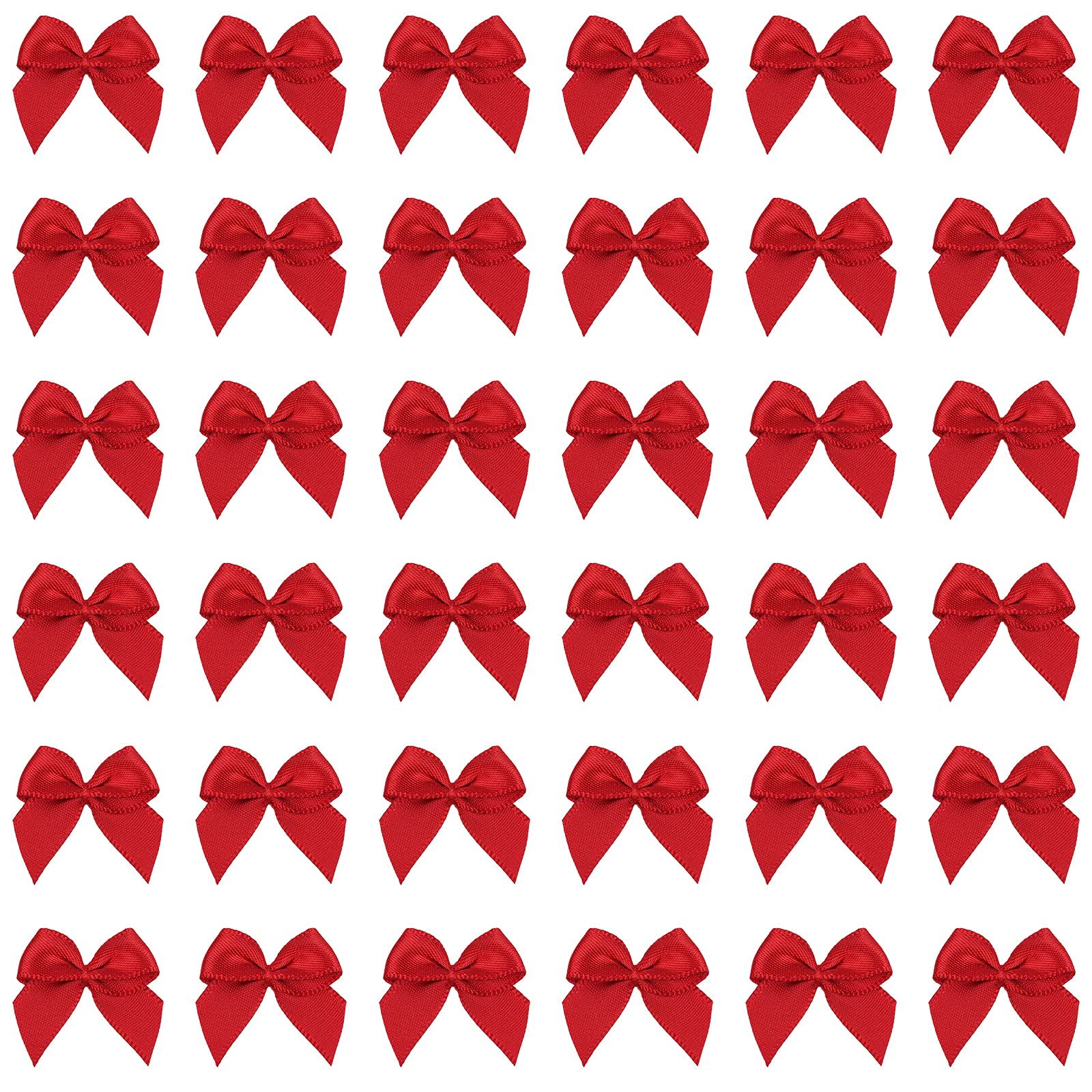 200pcs Mini Red Satin Ribbon Bows - 1 Inch Pre-Tied, Perfect for DIY Crafts, Gift, Wedding, Party & Christmas Decor