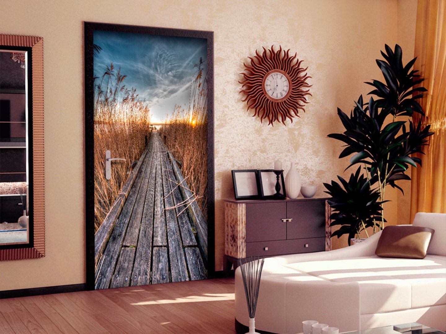 TIWZHHQ Türtapette Selbstklebend - Vintage Design 90x200 Cm Für Küche, Bad & Wohnzimmer