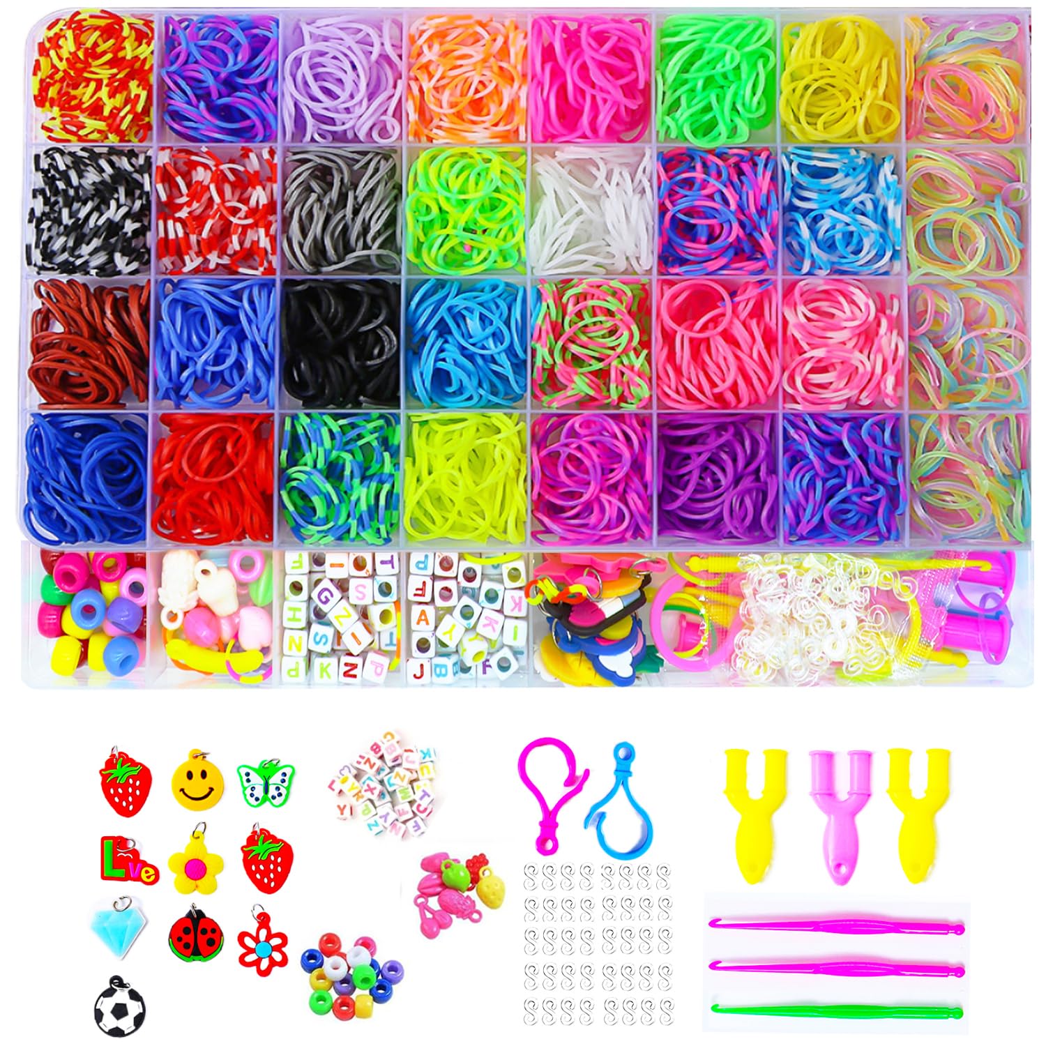Yestrong 2500+ Loom Bands Kit,Loom Bands for DIY Refill Bracelet Making Craft Kits
