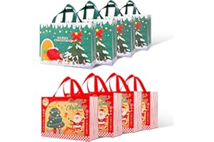 Yunaeduo Christmas Gift Bags - 8 Pcs Gift Bags for Christmas Presents - Christmas Bags with Handles, Christmas Tote Bags, Xmas Gift Bags, Holiday Gift Bags Bulk, 12.5" X 9.8" X 5.5"