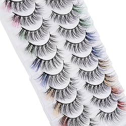 outopen Colored Lashes, False Eyelashes with