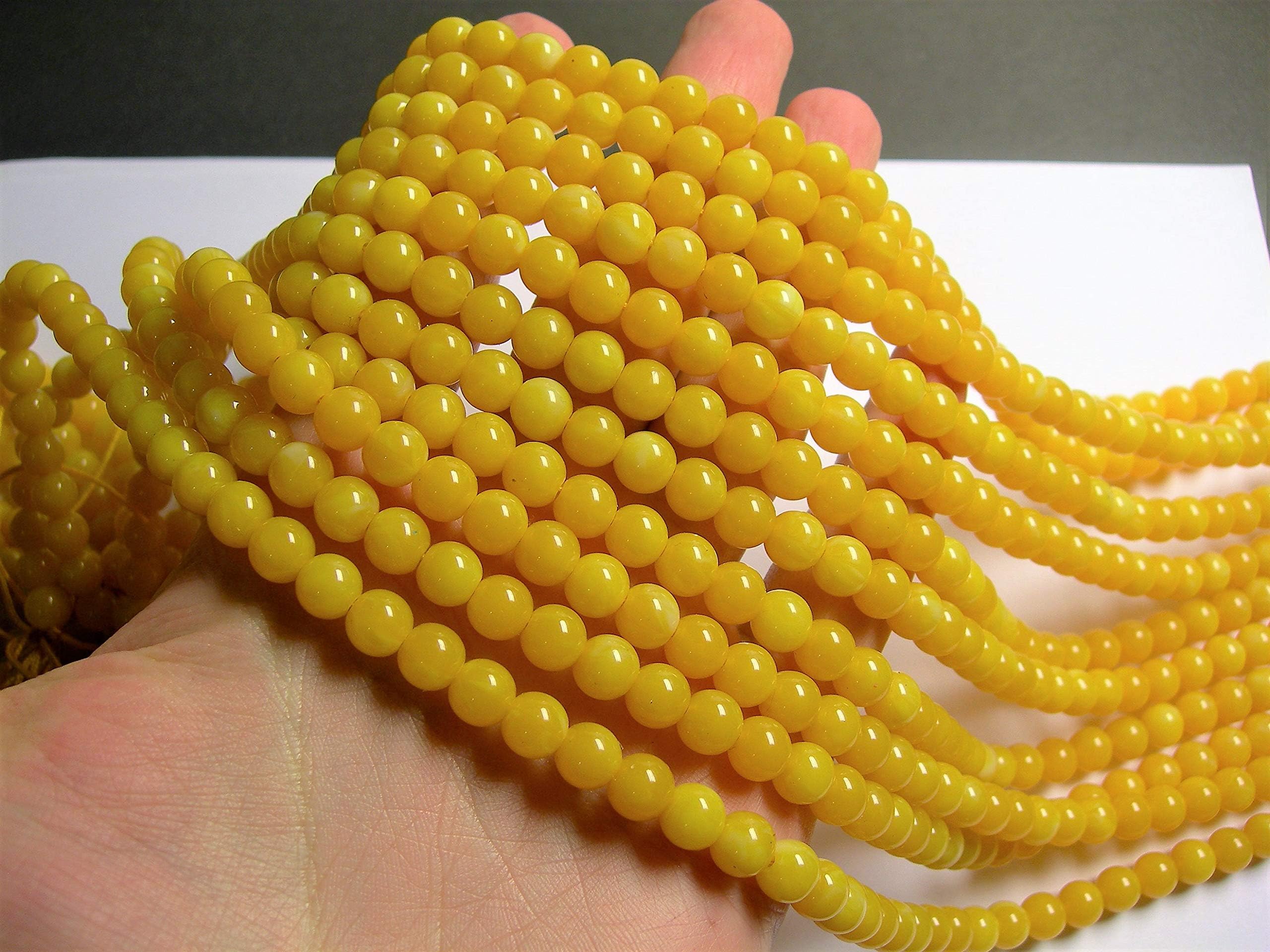 Amber Reconstituted - 8mm (7.7mm) Round - 1 Full Strand - 50 beads - RFG1266 Beading, Jewelry Making, DIY Crafting, Arts & Sewing