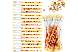 Kolewo4ever Fall Themed Pencils Thanksgiving Party Pencils Translucent Pencil Multipoint Pencil (48)