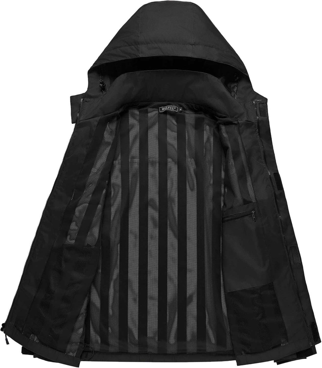 WULFUL Men's Lightweight Waterproof Hooded Rain Jacket Outdoor Raincoat Shell Jacket for Hiking at  Men’s Clothing store