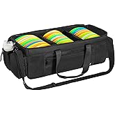 ITHWIU Disc Golf Storage Bag | Durable Large Capacity with Dividers and Multi Side Pockets, Black