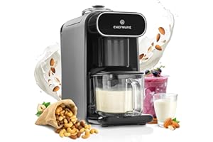 ChefWave Milkmade Non-Dairy Milk Maker – 6-in-1 Vegan Plant-Based Milk Machine with Auto Clean, Delay Start & Glass Pitcher – Almond, Oat, Soy, Cashew, Coconut, Macadamia Milk Maker & Nut Platter