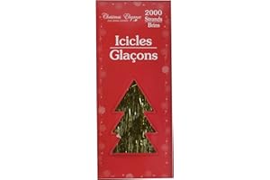 CHRISTMAS ELEGANCE 2000 Strands Icicles Tinsel Tree Christmas Decorations, Gold