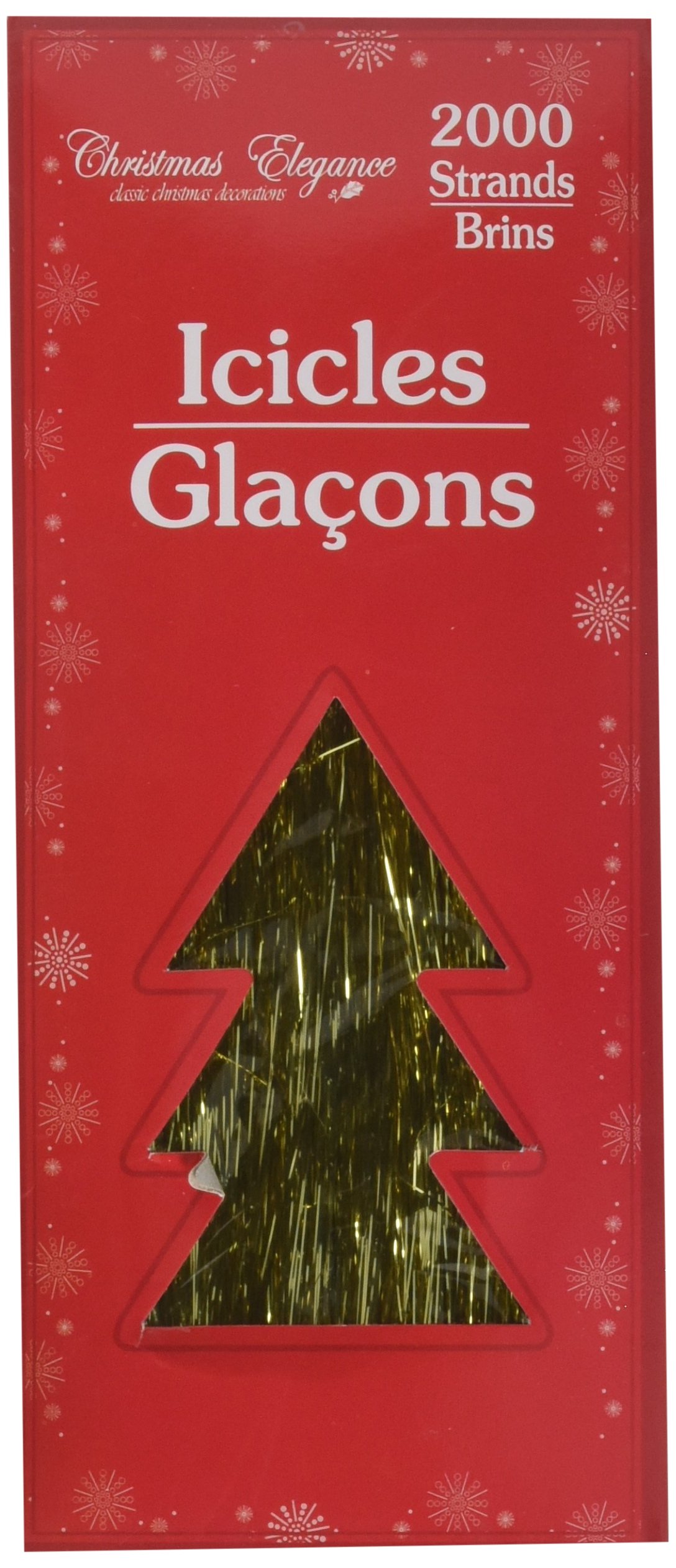 Photo 1 of 2000 Strands Icicles Tinsel Tree Christmas Decorations, Gold