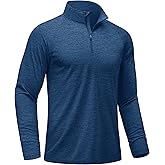 MAGCOMSEN Men's Long Sleeve Shirts Quarter Zip Pullover Athletic Lightweight Sun Shirt Dry Fit for Running Golf Workout