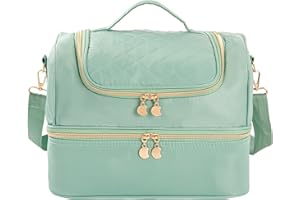 AGX BRAVO Nail Polish Organizer Storage Case Nail Bag Holds 60 Bottles & Nail Lamp Travel Gel Nail Polish Carrying Organizer Bag Nail Kit Supplies Organizers Nail Tech Carrying Case for Manicure Tools (Green)