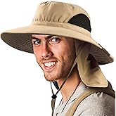 SUN CUBE Wide Brim Sun Hat Men Women, Fishing Hats Sun UV Protection, Mens Hiking Bucket Hat Safari Beach Boonie, UPF 50+