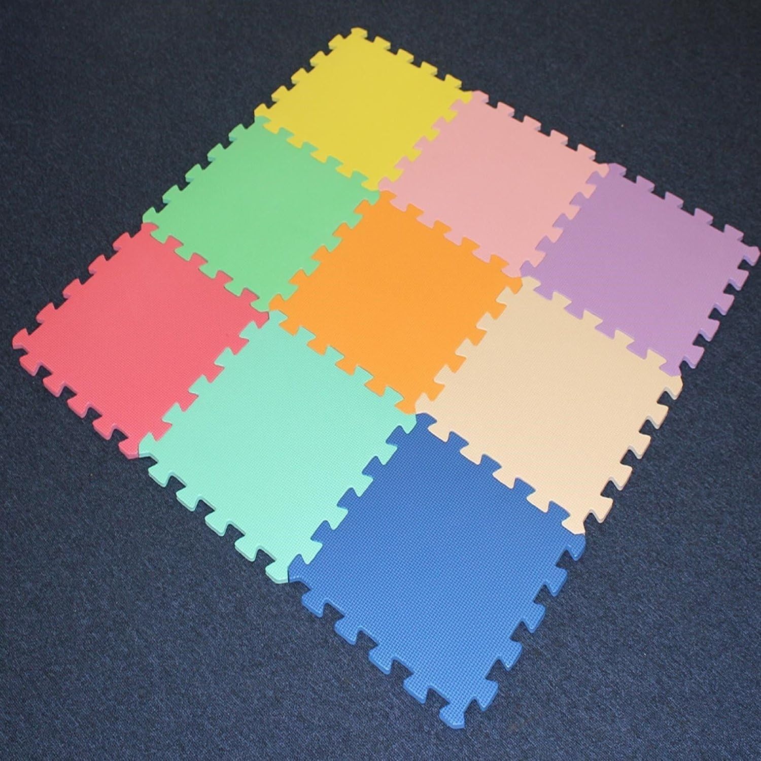 Shamz 9 Piece Interlocking Soft Kids Baby EVA Foam Activity Play Mat Floor Tiles - 4 Packs (36 Tiles)