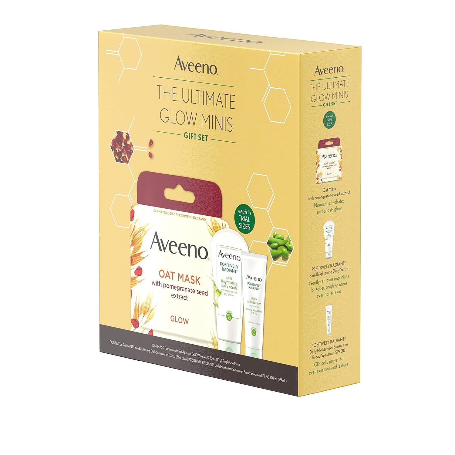Aveeno The Favorites Collection Skincare Set with Daily Moisturizing Body Wash, Positively Radiant Brightening Daily Scrub, and Daily Moisturizing Lotion, Gift Set for Women, 3 items: Beauty