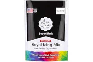 ANN CLARK COOKIE CUTTERS Ann Clark Black Royal Icing Mix 4.3-oz. Pouch Makes 2 Cups Black Cookie Icing